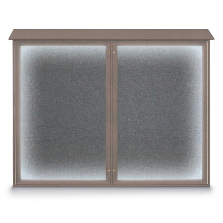 United Visual Products Double Door Enclosed Indoor Letterboard UV1127-GOLD-BARBLU